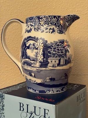 Spode Blue Italian Liverpool Jag 1.7L/3.5 Pint Pitcher, New - Image 1 of 4
