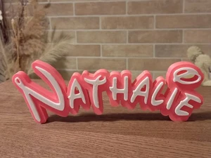 NATHALIE PERSONALIZE DISNEY NAME PLATE SIGN CUSTOM DOOR TAG FONT WALL BEDROOM - Picture 1 of 2