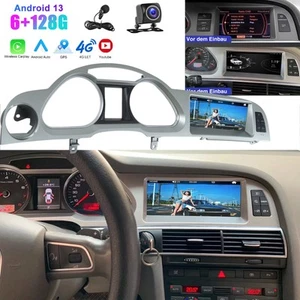 Für 2010-2012 Audi A6 C6 4F MMI 3G Carplay Android 14 Autoradio GPS NAVI USB KAM - Imagen 1 de 19