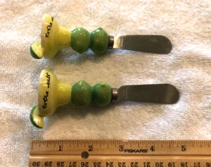 Set of 2 Mud Pie "Margarita" Stainless Steel Cheese / Butter Spreaders - Picture 1 of 7