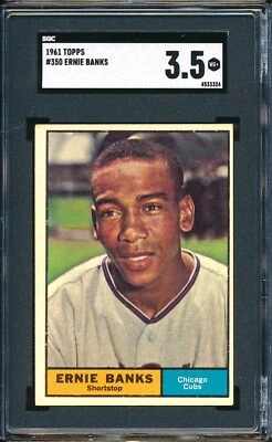 1961 Topps #350: ERNIE BANKS Chicago Cubs ~ SGC 3.5 - Image 1 of 2