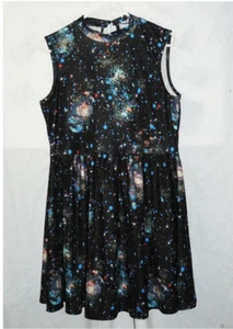 Red Herring Space / Galaxy print Mock Neck Sleeveless Dress, SZ 14 - Picture 1 of 1