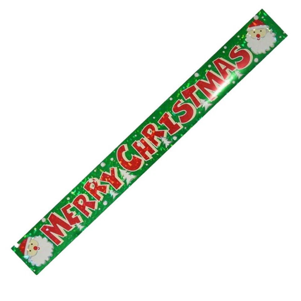 HENBRANDT LTD Merry Christmas Foil Banner Santa Party Wall Decoration Xmas Festive 1 Metre