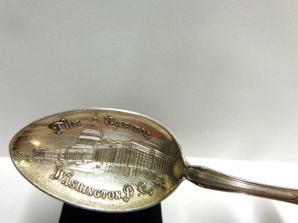 Cuchara de recuerdo esterlina Washington DC Capitol + 7bldgs talla 6 pulgadas peso 24,2 gramos  Foto 1 de 4