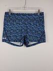 Under Armour Blue Green Chevron Compression Shorts Women's Large
