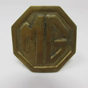 MG Morris Garages Car Automotive Belt Buckle Vintage Solid Brass 2 1/4" - Picture 1 of 2