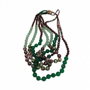 Collana RAJOLA Link - Granato, Agata Verde, Rubini in Zoisite e Oro - Foto 1 di 2