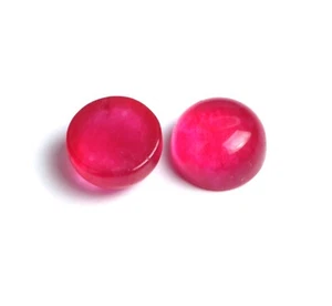 Piedras preciosas sueltas redondas de cuarzo rubí natural AAA con respaldo plano para hacer todas las joyas - Imagen 1 de 17
