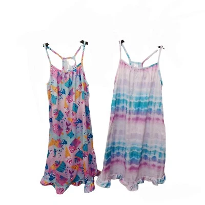 2x The Children's Place Girls Nightgown Pajamas-4-Tie Dye-Sleepshirt  - Image 1 of 4
