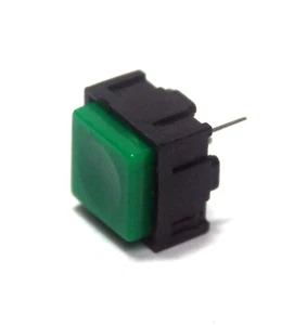10pc 12.5x12.5x10mm Push Button Switch PCB Soldering pin #5024-G Cap Color Green - Picture 1 of 8