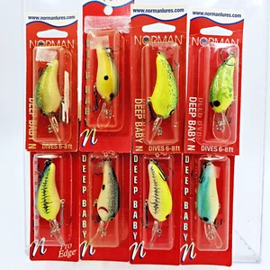 Vtg New Norman 1/4 oz Deep Baby N Crankbait Fishing Lure 6 - 8 Feet Choose Color - Picture 1 of 23