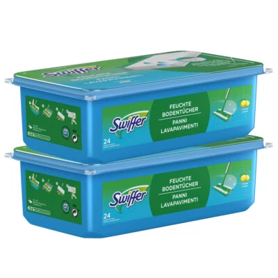 2 x 24er Pack Swiffer WET Bodenwischtücher mit Zitronenduft - Bild 1 von 2