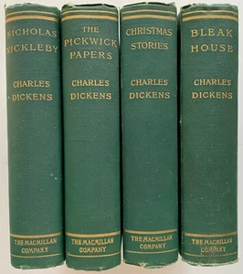 Lot of 4 CHARLES DICKENS Novels (HC 1905) Macmillan -Decor - Picture 1 of 21