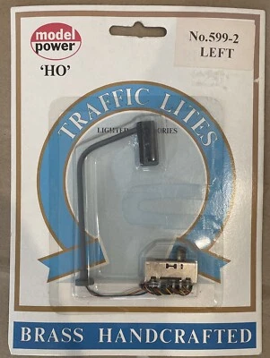 Model Power #599-2 LEFT brass 3 light traffic signal, NOS - Image 1 of 3