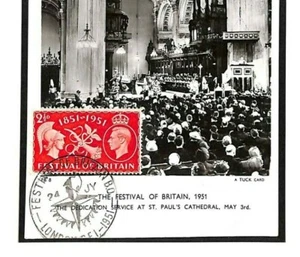 GB 1951 FESTIVAL DE BRITAIN Tignet postal VISTA LADO St.Pauls dedicación MS1000 - Imagen 1 de 6