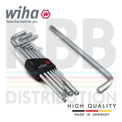 Wiha 36453 L-key Allen Hex Chrome Plated Set With Compact Holder Ball End 11pcs - Image 1 of 4