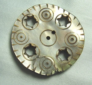 Antique Oyster Shell Button 1 1/2" diameter - Picture 1 of 2