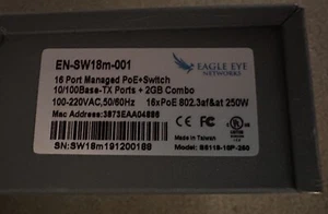 Eagle Eye EN-SW18m-001 - 16 PoE Network Managed Switch With 2 Uplink + 2 SFP - Picture 1 of 3