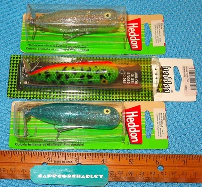 Lote de tres (3) torpedos magnum originales Heddon diferentes NOS #5 Foto 1 de 3