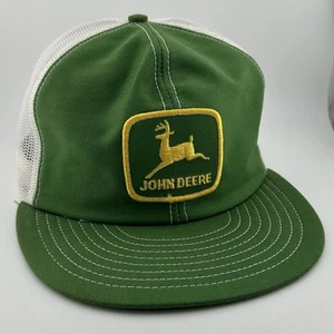 Cappello vintage John Deere patch colorblock maglia snapback camionista berretto USA Davenport anni 80 - Foto 1 di 14