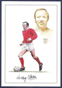 1966 FOOTBALL WORLD CUP, NOBBY STILES SIGNED PRINT, MANCHESTER UNITED & ENGLAND. - Picture 1 of 1