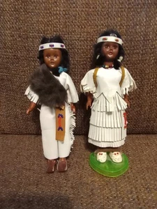 Vintage Souvenir Native American Indian Doll Set With Papoose - Picture 1 of 5