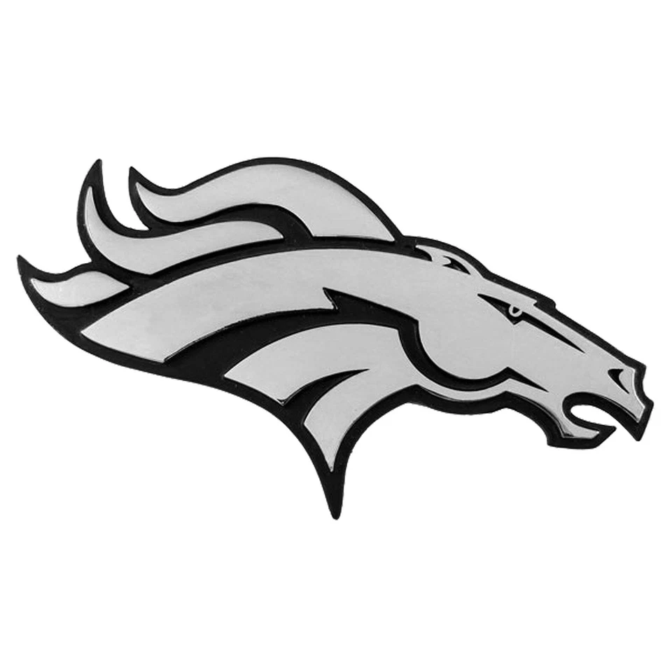 丹佛野马高级纯色金属标志汽车卡车徽章贴花镀铬汽车NFL — 第 1/1 张图片