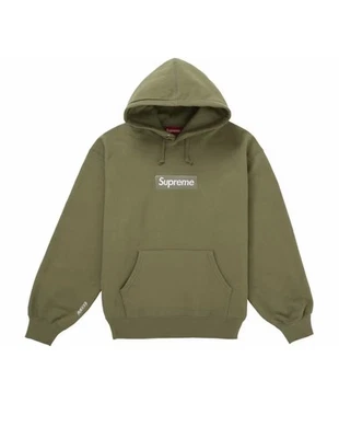 Sudadera con Capucha Supreme FW25 Logotipo de Caja Oliva Clara Mediana ¡Nueva en Bolso en Mano! Foto 1 de 2