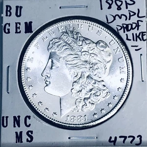 1881 S BU GEM MORGAN SILVER DOLLAR UNC MS+++ U.S. MINT RARE COIN 4773 - Picture 1 of 3