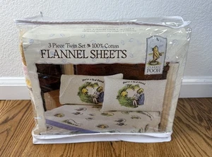 Juego de sábanas de franela doble de 3 piezas Winnie the Pooh clásico de Disney de colección 100 % algodón - Imagen 1 de 7
