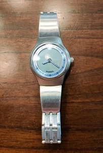 Y2K 00s FOSSIL Big Tic JR-8063 Powder Blue Silver Animated Watch Needs Battery - Picture 1 of 10