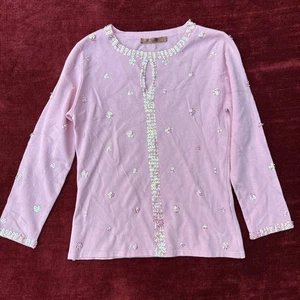 Women’s Beldini Sequin Sweater Pink Size S - Picture 1 of 8