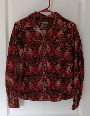 Camisa Eddie Bauer Pana Manga Larga Abotonada Para Mujer Talla Pequeña Foto 1 de 3