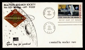 DR WHO 1969 SPACE ROCKET MAIL EZ #X128C2 FDC MOON LANDING #C76 M49970 - Picture 1 of 2