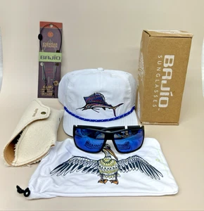 Gafas de sol BAJIO BALES BEACH marco negro lente de vidrio azul ~ SOMBRERO Y GUARDIÁN NUEVO - Imagen 1 de 12