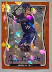 2020 Leaf Metal Draft Armando Cruz Orange Mojo Auto #'d 3/3 Nationals - Picture 1 of 2