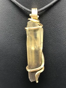 Tibetischer Rauchquarz Anhänger NUR *Handarbeit* in Merlin’s Gold gewickelt C2 - Bild 1 von 2
