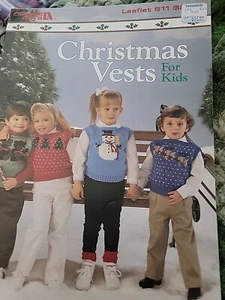 Christmas Vests to Kids Leisure Arts #611 Santa Bells Teddy Bears Trees - Picture 1 of 11