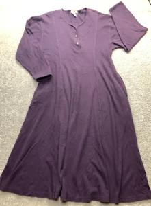 Eddie Bauer Maxi Dress XXL Purple Long Sleeve A-Line Pockets Teacher Comfort - Picture 1 of 14