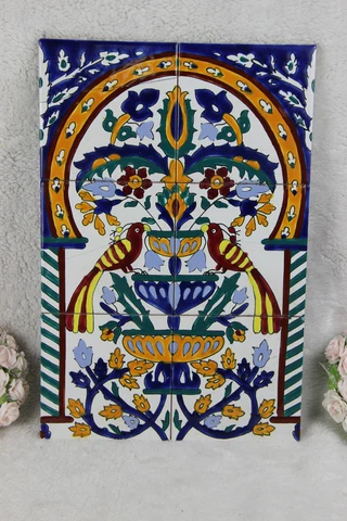 Vintage Tiles panel Art nouveau floral birds parrot decor  n1 Cover
