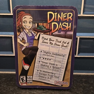 Video Game PC Diner Dash Box Tin 2007 Play First Inc NEW FACTORY SEALED - Image 1 of 4