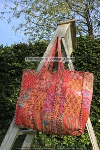Bolsos de Mano Indios Acolchados Hechos a Mano Algodón Retazos Hombro Compras Mujeres Bolso - Imagen 1 de 6