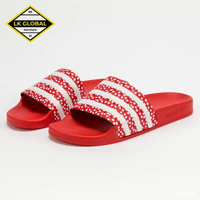 Adidas Originales Adilette Slides 'Rojo Polka' Mujer 7 FX5921 Sandalia de Verano Foto 1 de 4