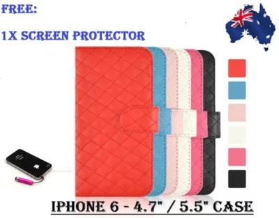 SHEEPSKIN LEATHER WALLET CASE CREDIT CARD SLOT APPLE IPHONE 6 4.7" and PLUS 5.5" Foto 1 de 2