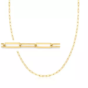 2-in-1 IT 18k Gold Plate Paper Clip Link Ncklc & Eyeglass Chain 30 inches - Picture 1 of 7