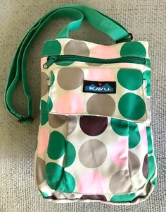 Kavu Sling Bag Crossbody Polka Dot Canvas Retired Zip Up EUC - Picture 1 of 4