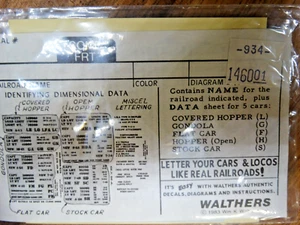 Walthers HO Scale Decals Lettering for Hoppers, Gondolas, Flat & Stock Cars - Picture 1 of 3
