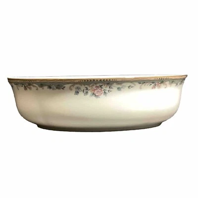 Lenox Spring Vista EE. UU. Tazón de verduras ovalado borde dorado rosa aerosoles borde dorado Foto 1 de 4