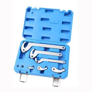 Pro Hook And Pin Wrench Tool With C Spanner 6pc Adjustable Set 35- 120mm US Ship - Foto 1 di 11