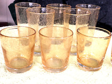 Puccinelli Bubble Glass Drinkware Tumblers (5) and Old Fashioned (4) Yellow A+